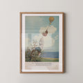 Vintage illustrated postcard print of a classic teddy bear, rendered in a soft, nostalgic storybook style. Printed as a giclée fine art print on archival matte paper.