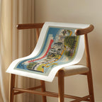 Vintage "Greetings from Maryland" large letter postcard print, with oversized vintage-style block letters spelling MARYLAND filled with nostalgic scenic snapshots, celebrating Maryland as a U.S. state travel keepsake. Printed as a giclée fine art print on archival matte paper.