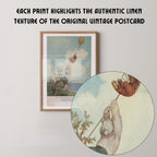 Vintage illustrated postcard print of a classic teddy bear, rendered in a soft, nostalgic storybook style. Printed as a giclée fine art print on archival matte paper.
