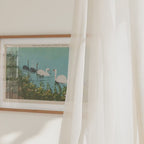 Swans on Lake Wildlife Illustration